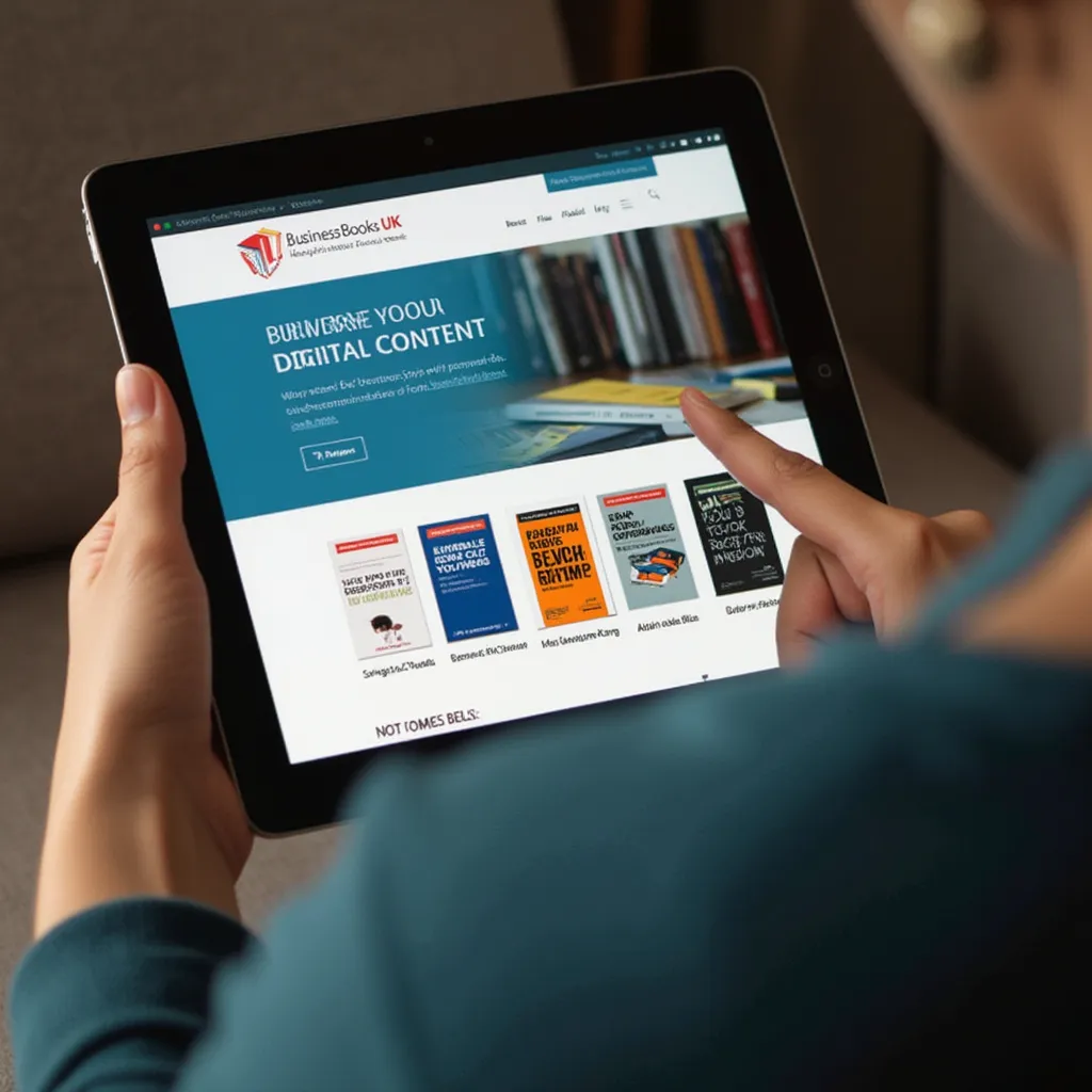 Reader engaging with content on tablet
