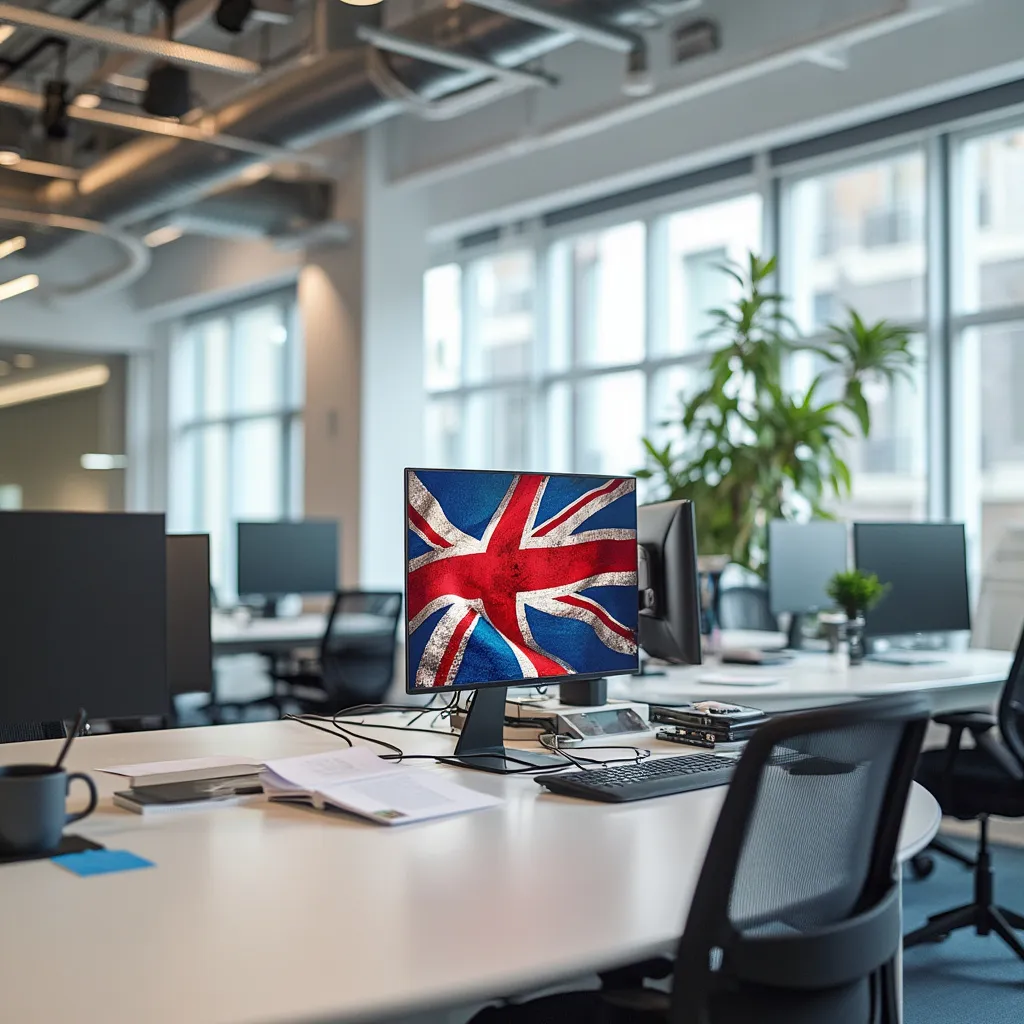 Office space with UK flag element